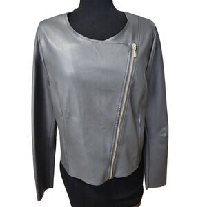 Worthington Gray Faux Leather Jacket Size Small